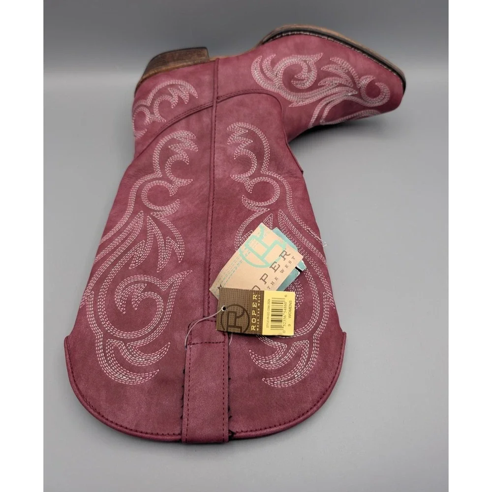 Roper Women's Riley Western Boots Size 9 Plum 09-021-1566-2026 Cowgirl